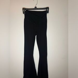 black flared leggings